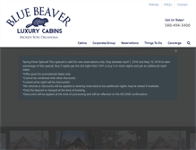 Tablet Screenshot of bluebeavercabins.com